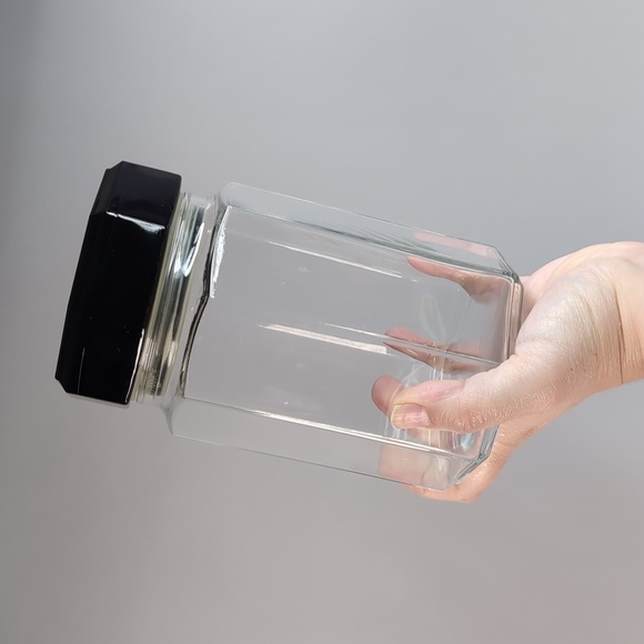 Vintage Arcoroc Octime Black and Clear Glass Jar Made in France - Picture 9 of 9